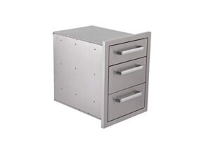 bonfire outdoor kitchen drawers stainless steel built-in triple drawers l16.5 x w21.9 x h22 inches triple layer bbq drawers for outdoor kitchen bbq island, 304 stainless steel drawers, cbatd