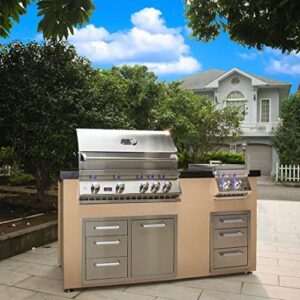 Bonfire Outdoor Kitchen Drawers Stainless Steel Built-in Triple Drawers L16.5 x W21.9 x H22 Inches Triple Layer BBQ Drawers for Outdoor Kitchen BBQ Island, 304 Stainless Steel Drawers, CBATD