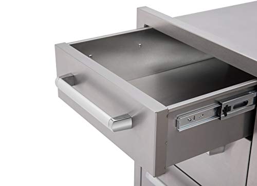 Bonfire Outdoor Kitchen Drawers Stainless Steel Built-in Triple Drawers L16.5 x W21.9 x H22 Inches Triple Layer BBQ Drawers for Outdoor Kitchen BBQ Island, 304 Stainless Steel Drawers, CBATD