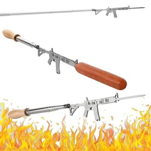 ar15 gun marshmallow & hotdog roaster extendable 30 inch fire, bbq skewers set for marshmallows, sausage meat grill funny – barbeque gifts, grilling, novelty gift – great for parties, rifle hotdogs