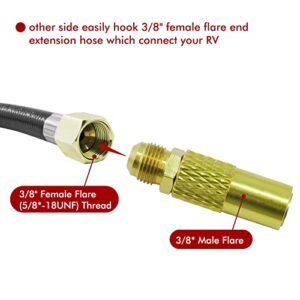 MENSI 3/8" Male Flare Converter Adapter for Coleman Roadtrip LXE Grill to Hook Up RV Propane Extension Hose