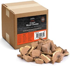 camerons all natural oak wood chunks for smoking meat -840 cu in box, approx 10 pounds- uniform size 3″x2″x2″ for even burning – kiln dried large cut bbq wood chips for smoker – grilling gifts for men