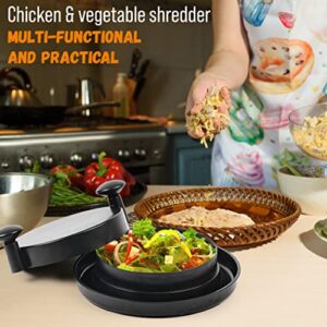 Vegetable & Meat Shredder Tool - 10'' Manual Pork or Chicken Shredder Machine with Locking Handles - Kitchen Accessory for Cooking and Food Preparation, DAS1, 9.8 in x 9.8 in x 3.14 in