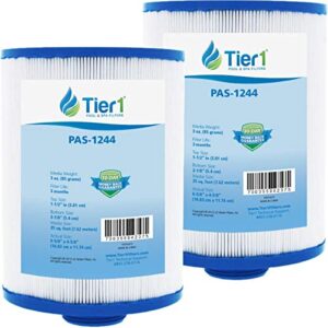 tier1 pool & spa filter cartridge 2-pk | replacement for unicel 4ch-22, freeflow lagas ff-150, clx tlx, pleatco pff25p4, filbur fc-2399 and more | 25 sq ft pleated fabric filter media