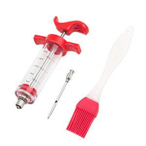 Meat Injector Kit,Plastic Marinade Injector Syringe with Screw-on Meat Needle,Turkey Injector for Beef Chicken Grill Cooking