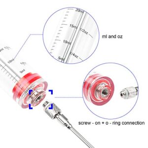 Meat Injector Kit,Plastic Marinade Injector Syringe with Screw-on Meat Needle,Turkey Injector for Beef Chicken Grill Cooking