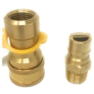 1/2″ qdd lp gas quick connect/disconnect connector & male insert plug [8630 3308] solid brass 1/2 psig pressure input 1/2 ins & 1/2″ male npt x 1/2 inch natural gas propane fitting connector