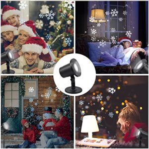 Christmas Snowflake Projector Lights, Weatherproof Led Snowfall Lights Outdoor Patio Garden Decorative Lighting for Christmas Xmas Holiday Wedding Indoor Home Party Decoration Show