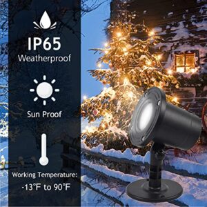 Christmas Snowflake Projector Lights, Weatherproof Led Snowfall Lights Outdoor Patio Garden Decorative Lighting for Christmas Xmas Holiday Wedding Indoor Home Party Decoration Show