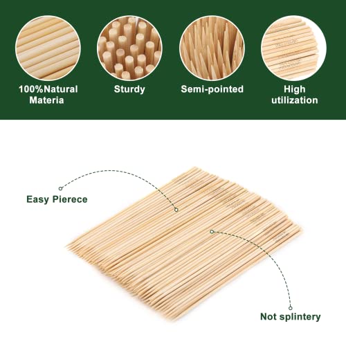 Thatsdoven Handpicked 120PCS 10 inch Natural Bamboo Skewers for Kabob, Grilling, BBQ, Barbecue,Fruit, Appetizer,Chocolate Fountain,Wooden Sticks, Kitchen, Party and Crafting.