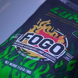 Fogo FG-CH-BRA-17 All Natural Restaurant Quality Brazilian Eucalyptus Blend Hardwood Lump Charcoal for Grilling and Smoking, 17.6 Pounds (2 Pack)