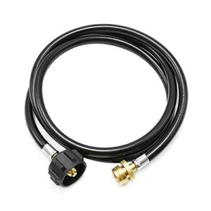 duzforei propane adapter hose connects 1lb portable appliances to 20lb compatible with weber q1200 q1000 gas grill propane stove (6 ft)