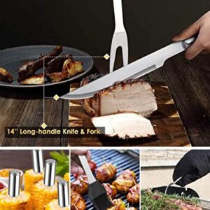 31Pcs Grill Accessories BBQ Tools Set with Storage Apron, Stainless Steel Grill Utensils Set BBQ Accessories Gift for Men Women, Perfect for Camping Backyard Barbecue