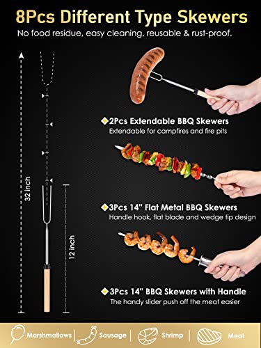 31Pcs Grill Accessories BBQ Tools Set with Storage Apron, Stainless Steel Grill Utensils Set BBQ Accessories Gift for Men Women, Perfect for Camping Backyard Barbecue