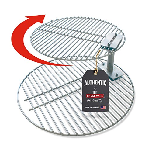 SMOKEWARE Stacker & Grill Grate Combo (Top Grate and Stacker Only) – Compatible with Large Big Green Eggs, Stainless Steel Grill Accessories …