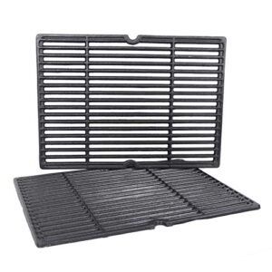GGC 18 1/4 Inch Grid Grate Replacement for Charbroil, Coleman, Kenmore, Master Forge, Thermos, Uniflame, Master Forge and Others, 2 PCS Porcelain Coated Cast Iron Cooking Grid (18 1/4 x 13 1/8)