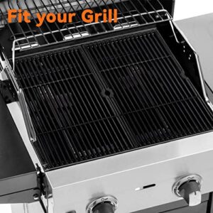 GGC 18 1/4 Inch Grid Grate Replacement for Charbroil, Coleman, Kenmore, Master Forge, Thermos, Uniflame, Master Forge and Others, 2 PCS Porcelain Coated Cast Iron Cooking Grid (18 1/4 x 13 1/8)