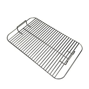 grillvana 16 x 10 inch 201 stainless steel replacement grill grate with handles – for use in weber go anywhere grills – gas or charcoal bbq grilling accessories