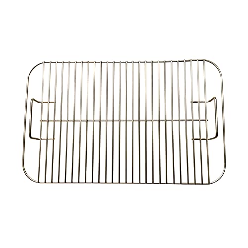 GRILLVANA 16 x 10 Inch 201 Stainless Steel Replacement Grill Grate with Handles - for Use in Weber Go Anywhere Grills - Gas or Charcoal BBQ Grilling Accessories