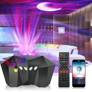 northern lights aurora projector, star projector for bedroom, night light projector with music bluetooth speaker, brightness speed adjustable galaxy projector for kids, adults, ceiling, home decor