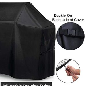 BBQ Barbecue Grill Cover 70" W x 28" D x 46" H Suitable for Most Brinkmann, Members Mark, Ducane Brands of Grills - 600D Oxford Fabric is Waterproof with Covered Dual Handles & Side Buckles