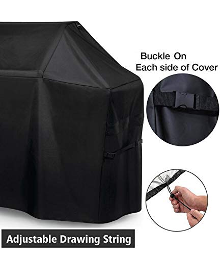 BBQ Barbecue Grill Cover 70" W x 28" D x 46" H Suitable for Most Brinkmann, Members Mark, Ducane Brands of Grills - 600D Oxford Fabric is Waterproof with Covered Dual Handles & Side Buckles