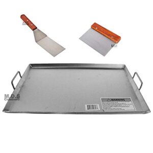 griddle flat top stainless steel grill plancha chef pro cooking comal heavy duty 19 1/2″x13″