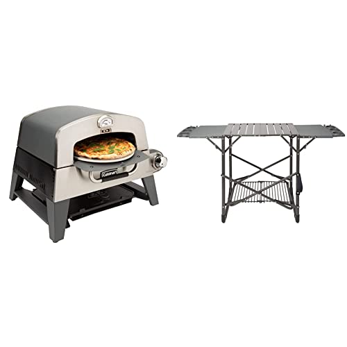 Cuisinart CGG-403 3-in-1 Pizza Oven Plus, Griddle, and Grill & CFGS-222 Take Along Grill Stand