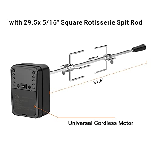 only fire Santa-maria Style Grill Rotisserie System Adjustable Cooking Grate Attachment for Weber 22 inch Kettle Grills - Global Patent