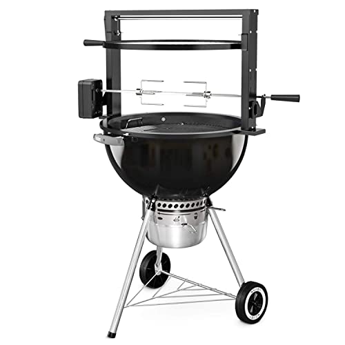 only fire Santa-maria Style Grill Rotisserie System Adjustable Cooking Grate Attachment for Weber 22 inch Kettle Grills - Global Patent