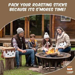 The S'mores Company - Smores Kit with 4 Marshmallow Roasting Sticks, Kids Marshmallow Smores Caddy for Fire Pit Campfire Accessories, for Camping, Glamping, Picnic