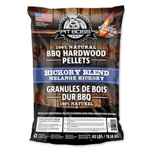 Pit Boss 55436 All Natural 40 Pound Package BBQ Wood Pellets for Pellet Grill, Smoking, Grilling Meat, and Roasting, Hickory (2 Pack)