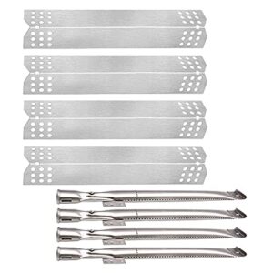 metal club grill parts kit for nexgrill 720-0830h 720-0830d 720-0783e 720-0830a grills, 4-pack stainless steel grill heat plates shields & pipe burners replacement
