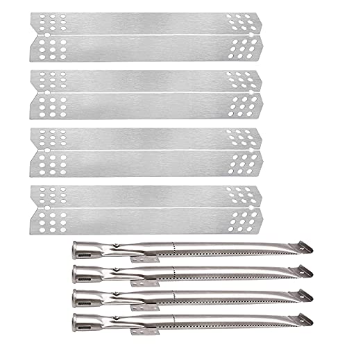 Metal Club Grill Parts Kit for Nexgrill 720-0830H 720-0830D 720-0783E 720-0830A Grills, 4-Pack Stainless Steel Grill Heat Plates Shields & Pipe Burners Replacement