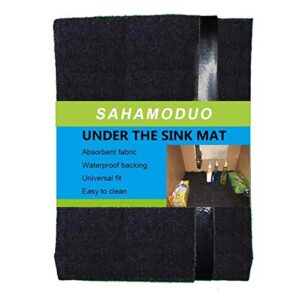 under the sink mat (36″ x 24″)– premium cabinet mat , absorbent/waterproof/washable/lightweight/cuttable – protects cabinets, contains liquids