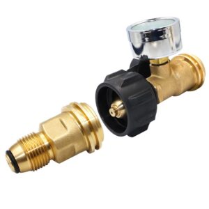 GDFYMI Propane Tank Adapter, Propane Hose Adapter, Converts 100 lb Propane Tank Valve LP Tank POL Service Valve to QCC1/Type-1 Hose or Regualtor, Solid Brass, Old to New Universal Fit