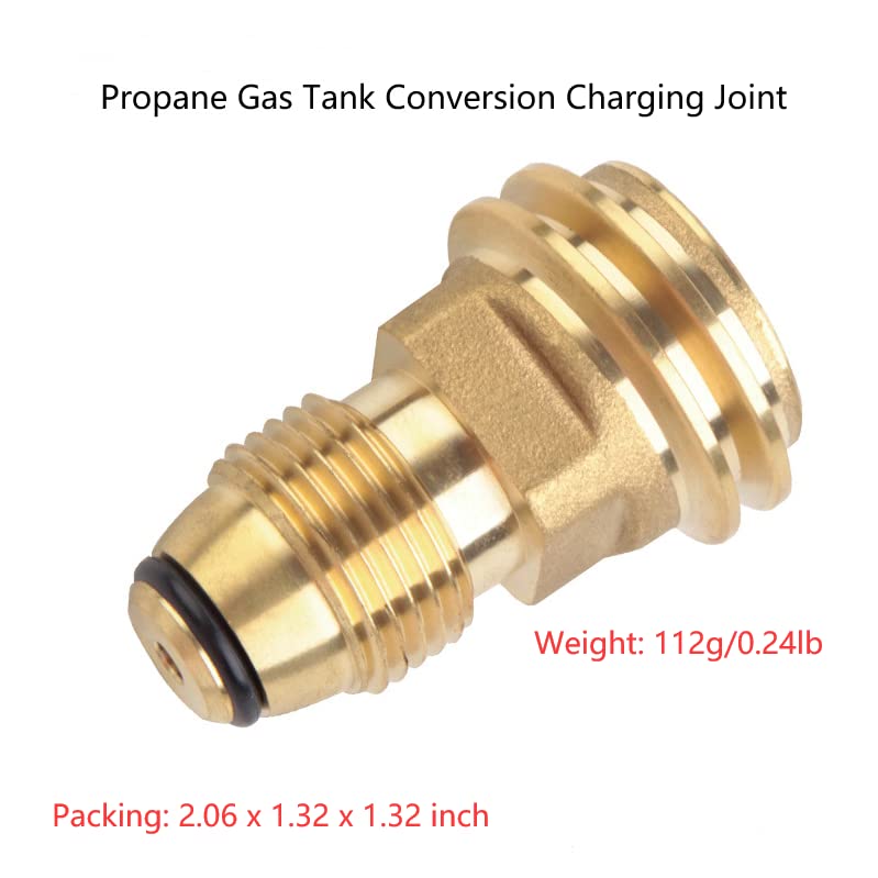 GDFYMI Propane Tank Adapter, Propane Hose Adapter, Converts 100 lb Propane Tank Valve LP Tank POL Service Valve to QCC1/Type-1 Hose or Regualtor, Solid Brass, Old to New Universal Fit