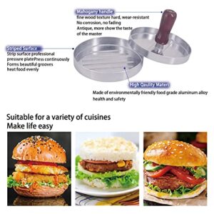 Kayzyue Burger Press Hamburger Patty Maker,Non Stick Patty Mold for Making Patties-Veggie Meat Pork Lamb Cheese Halal BBQ Grill,4" Diameter,1/4 to 3/4lb,with 100 Wax Paper (1 Press +100 Wax Paper)