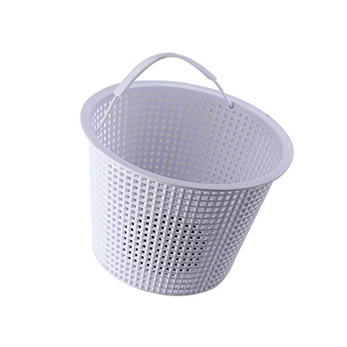 7" White Round Heavy Weighted Swimming Pool Skimmer Basket