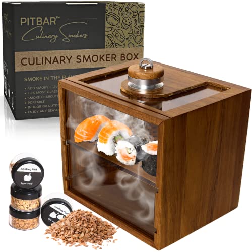 Culinary Smoker Box | Indoor Smoker | Portable Cold Smoker | Smoking Gun Not Required | Food Smoker, Cheese | Wood Chips for Smoke Infuser Cocktail Smoker | Smoke Drinks Whiskey, Bourbon, Old FashionedBourbon, Old Fashioned