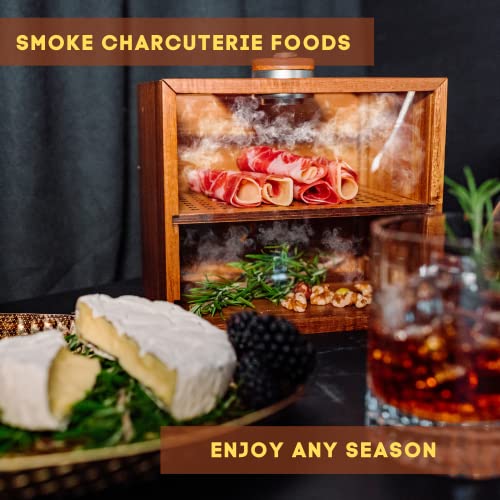 Culinary Smoker Box | Indoor Smoker | Portable Cold Smoker | Smoking Gun Not Required | Food Smoker, Cheese | Wood Chips for Smoke Infuser Cocktail Smoker | Smoke Drinks Whiskey, Bourbon, Old FashionedBourbon, Old Fashioned