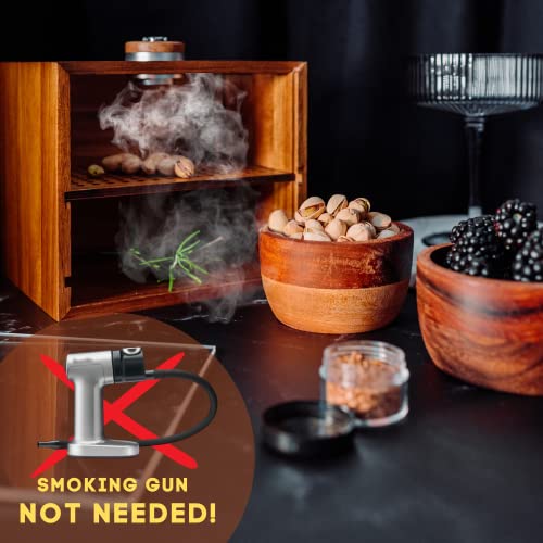 Culinary Smoker Box | Indoor Smoker | Portable Cold Smoker | Smoking Gun Not Required | Food Smoker, Cheese | Wood Chips for Smoke Infuser Cocktail Smoker | Smoke Drinks Whiskey, Bourbon, Old FashionedBourbon, Old Fashioned