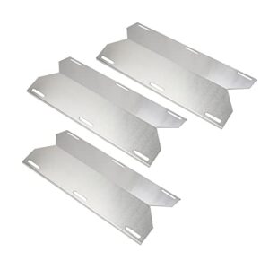 zemibi heat plate tent shield, 17 3/4″ stainless steel burner cover, flame tamer, bbq grill replacement parts for jenn air gas grill models 730-0163, 720-0163, vaporizor bars repair kits, pack of 3