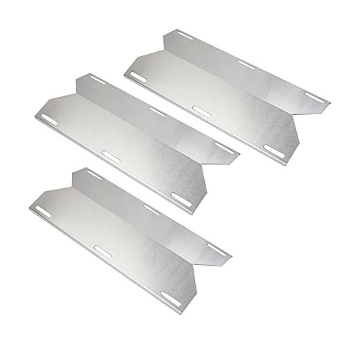 Zemibi Heat Plate Tent Shield, 17 3/4" Stainless Steel Burner Cover, Flame Tamer, BBQ Grill Replacement Parts for Jenn Air Gas Grill Models 730-0163, 720-0163, Vaporizor Bars Repair Kits, Pack of 3