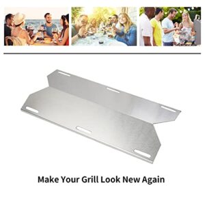 Zemibi Heat Plate Tent Shield, 17 3/4" Stainless Steel Burner Cover, Flame Tamer, BBQ Grill Replacement Parts for Jenn Air Gas Grill Models 730-0163, 720-0163, Vaporizor Bars Repair Kits, Pack of 3