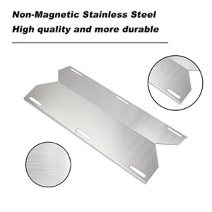 Zemibi Heat Plate Tent Shield, 17 3/4" Stainless Steel Burner Cover, Flame Tamer, BBQ Grill Replacement Parts for Jenn Air Gas Grill Models 730-0163, 720-0163, Vaporizor Bars Repair Kits, Pack of 3