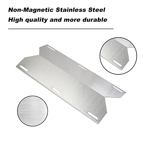 Zemibi Heat Plate Tent Shield, 17 3/4" Stainless Steel Burner Cover, Flame Tamer, BBQ Grill Replacement Parts for Jenn Air Gas Grill Models 730-0163, 720-0163, Vaporizor Bars Repair Kits, Pack of 3