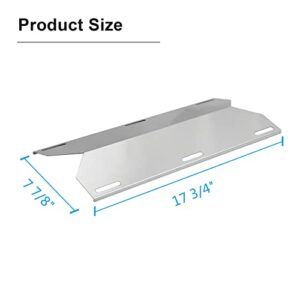 Zemibi Heat Plate Tent Shield, 17 3/4" Stainless Steel Burner Cover, Flame Tamer, BBQ Grill Replacement Parts for Jenn Air Gas Grill Models 730-0163, 720-0163, Vaporizor Bars Repair Kits, Pack of 3