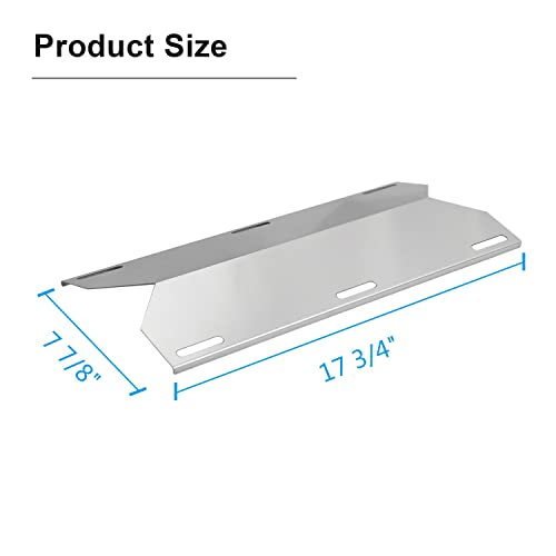 Zemibi Heat Plate Tent Shield, 17 3/4" Stainless Steel Burner Cover, Flame Tamer, BBQ Grill Replacement Parts for Jenn Air Gas Grill Models 730-0163, 720-0163, Vaporizor Bars Repair Kits, Pack of 3