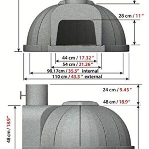 Cuore Ovens New Model 1000 Plus Gourmet Wood-Fired Oven Kit - 36.2" Internal fire Chamber Diameter.